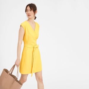 NWT Everlane Japanese GoWeave Yellow Wrap Dress 4